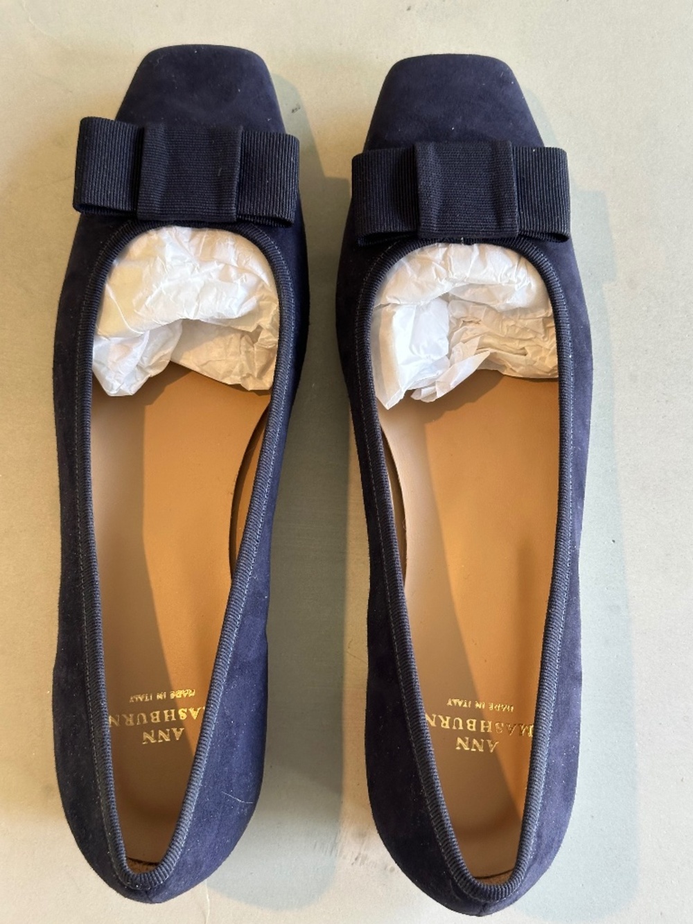 Ann mashburn navy suede bridgette low block heel eu 40.5 us 9.5